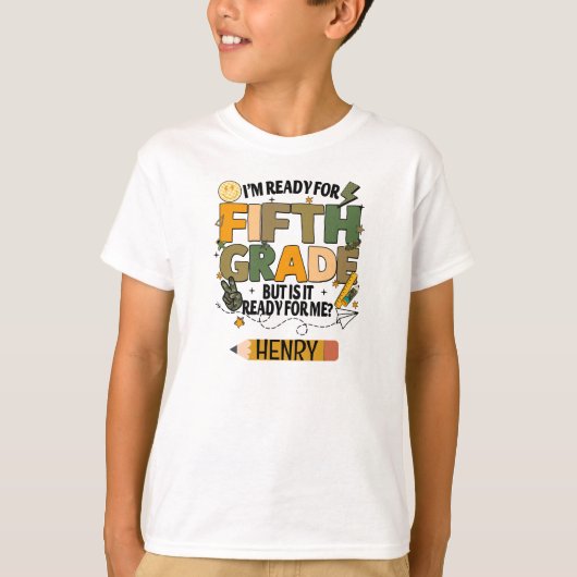 Persoonlijk 'Klaar voor Groep 7' Kinderen T-shirt (Voorkant)
