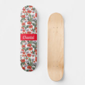 Persoonlijk Klaprozenpatroon Skateboard (Voorkant)