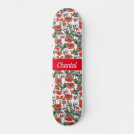 Persoonlijk Klaprozenpatroon Skateboard