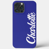 Persoonlijk Klassiek Elegant Monogram Diepblauw Case-Mate iPhone Case (Achterkant)