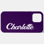 Persoonlijk Klassiek Elegant Monogram Donkerpaars Case-Mate iPhone Case (Achterkant (horizontaal))