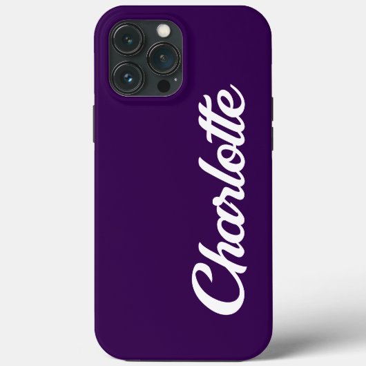 Persoonlijk Klassiek Elegant Monogram Donkerpaars Case-Mate iPhone Case (Achterkant)