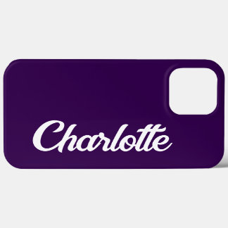 Persoonlijk Klassiek Elegant Monogram Donkerpaars Case-Mate iPhone Case