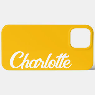 Persoonlijk Klassiek Elegant Monogram Geel Case-Mate iPhone Case
