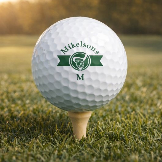 Persoonlijk klassiek groen golf monogram embleem golfballen