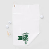 Persoonlijk klassiek groen golf monogram embleem golfhanddoek (Insitu)