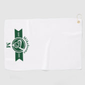 Persoonlijk klassiek groen golf monogram embleem golfhanddoek (Horizontaal)