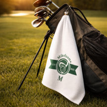 Persoonlijk klassiek groen golf monogram embleem
