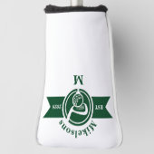 Persoonlijk klassiek groen golf monogram embleem golfheadcover (Draai 90)