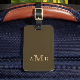Persoonlijk Klassiek Monogram Bruin Bagagelabel