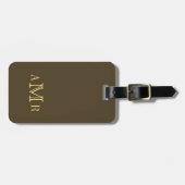 Persoonlijk Klassiek Monogram Bruin Bagagelabel (Voorkant horizontaal)