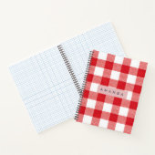 Persoonlijk Klassiek Rood Gingham Geruit Notitieboek (Binnen)