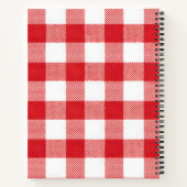 Persoonlijk Klassiek Rood Gingham Geruit Notitieboek (Achterkant)