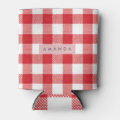 Persoonlijk Klassiek Rood Gingham Karo Blikjeskoeler (Voorkant)