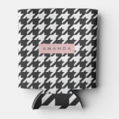 Persoonlijk Klassiek Zwart en Wit Houndstooth Blikjeskoeler (Voorkant)