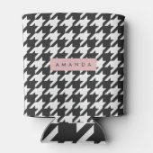 Persoonlijk Klassiek Zwart en Wit Houndstooth Blikjeskoeler (Achterkant)
