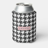 Persoonlijk Klassiek Zwart en Wit Houndstooth Blikjeskoeler (Blikje Achterkant)