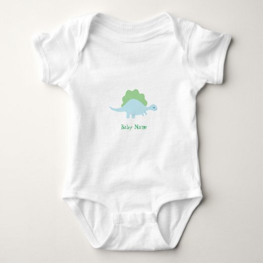 Persoonlijk, klein dinosaurus baby body pak romper (Voorkant)