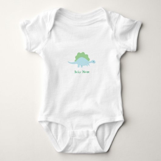 Persoonlijk, kleine dinosaurus baby body romper (Voorkant)