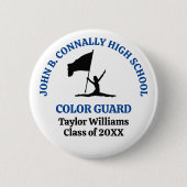 Persoonlijk Kleurengarde Blauwe Middelbare School Ronde Button 5,7 Cm (Voorkant)