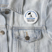Persoonlijk Kleurengarde Blauwe Middelbare School Ronde Button 5,7 Cm (In situ)