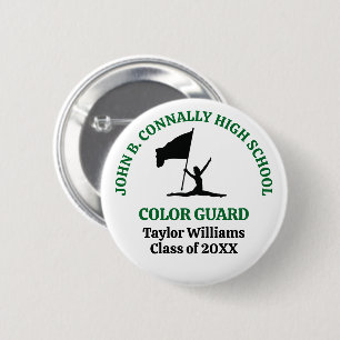 Persoonlijk Kleurengarde Groen Hoogbemand Ronde Button 5,7 Cm