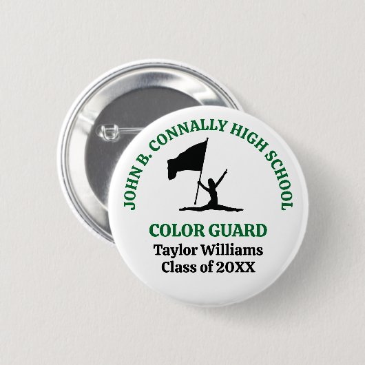 Persoonlijk Kleurengarde Groen Hoogbemand Ronde Button 5,7 Cm (Voorkant /achterkant)