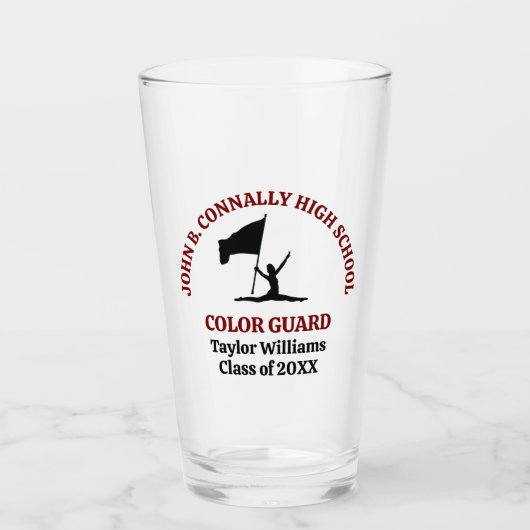 Persoonlijk kleurengarde-shirt voor Maroon High Sc Glas (Voorkant)