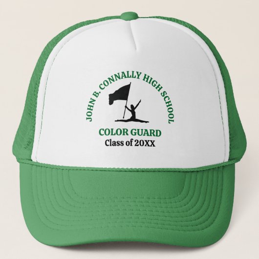 Persoonlijk Kleurengarde-team van Green High Schoo Trucker Pet (Voorkant)