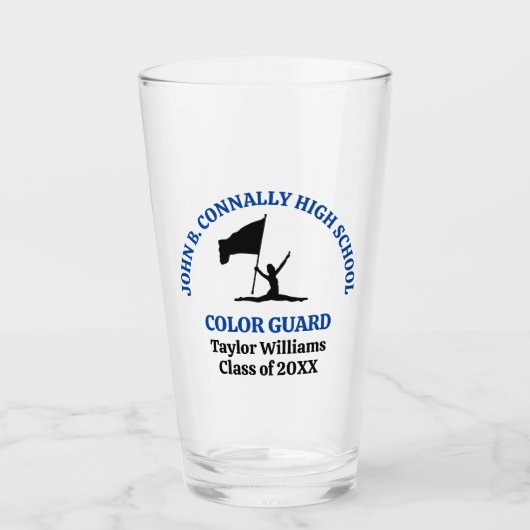 Persoonlijk Kleurengarde van Blue High School Glas (Voorkant)