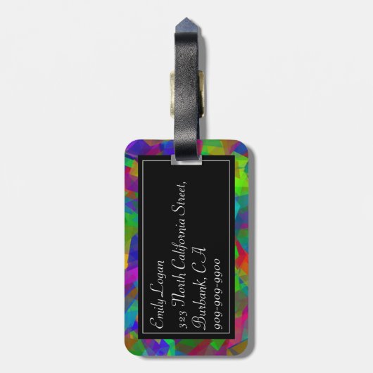 Persoonlijk kleurig Puzzle bagagelabel (Achterkant verticaal)