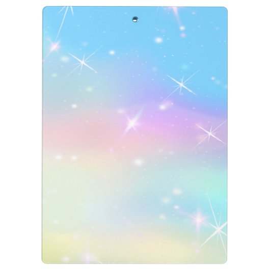 Persoonlijk kleurig Unicorn Cute Klembord (Achterkant)