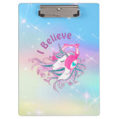 Persoonlijk kleurig Unicorn Cute Klembord (Voorkant)