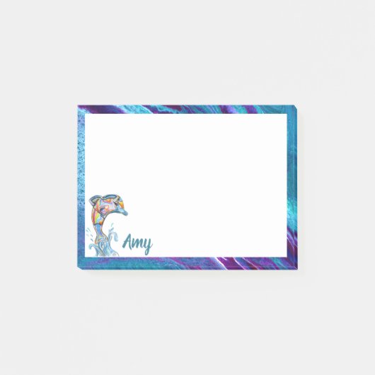 Persoonlijk kleurpotlood Dolfijn Springend Post-it® Notes (Voorkant)