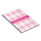 Persoonlijk Kleurrijk Bloempatroon Roze Wit Notitieboek (Rechterzijde)