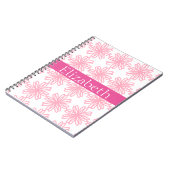 Persoonlijk Kleurrijk Bloempatroon Roze Wit Notitieboek (Linkerzijde)