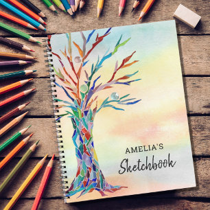 Persoonlijk Kleurrijk Boom Schetsboek Notitieboek