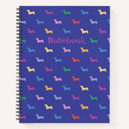 Persoonlijk Kleurrijk Dachshunds Patroon Groot Notitieboek (Voorkant)