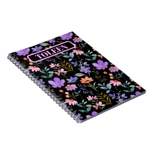 Persoonlijk kleurrijk flessenpatroon notitieboek (Rechterzijde)