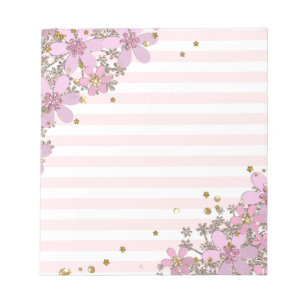 Persoonlijk, kleurrijk, floreel, decoratie, goud notitieblok