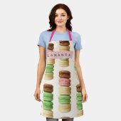 Persoonlijk Kleurrijk Gestapeld Macaron Patroon Schort (Gedragen)