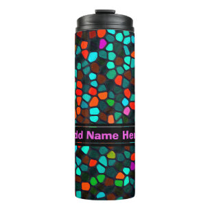 Persoonlijk kleurrijk multicolored mozaïekpatroon thermosbeker