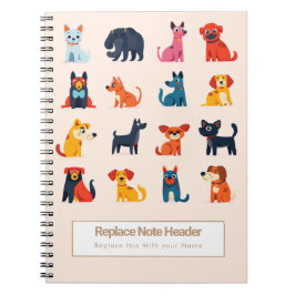 Persoonlijk Kleurrijk Notitieboek met Honden