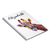 Persoonlijk kleurrijk Pop Art Giraffe Notitieboek (Rechterzijde)
