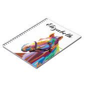 Persoonlijk kleurrijk Pop Art Horse Notitieboek (Linkerzijde)