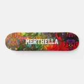 Persoonlijk kleurrijk rood Abstract Persoonlijk Skateboard (Horizontaal)