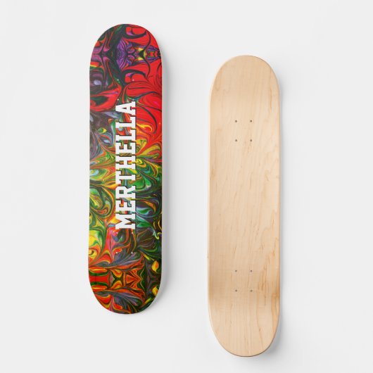 Persoonlijk kleurrijk rood Abstract Persoonlijk Skateboard (Voorkant)