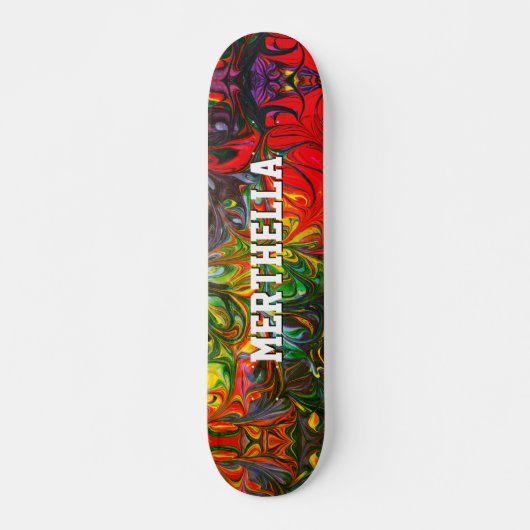Persoonlijk kleurrijk rood Abstract Persoonlijk Skateboard (Voorkant)