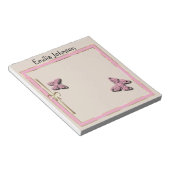 Persoonlijk, kleurrijk, roze, vlinder notitieblok (Schuin)