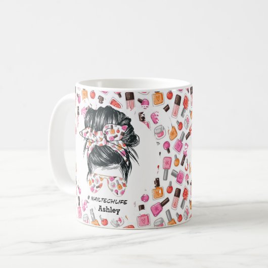 Persoonlijk kleurrijk technisch leven koffiemok (Voorkant links)